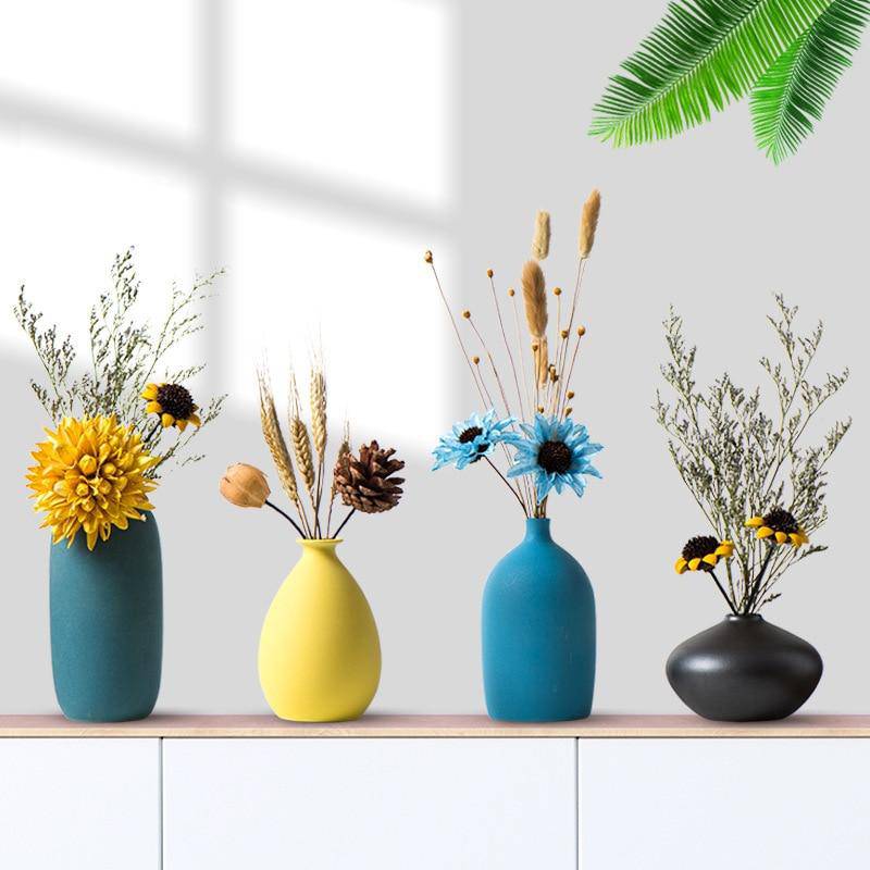 Colorful Ceramic Flower Vase | Modern Tabletop Decor