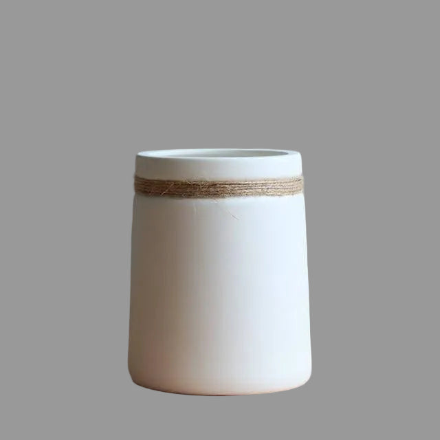 Modern White Ceramic Vase | Elegant Flower Vase for Home Decor