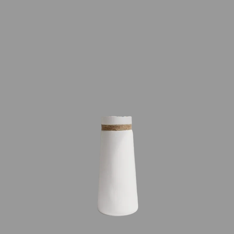 Modern White Ceramic Vase | Elegant Flower Vase for Home Decor