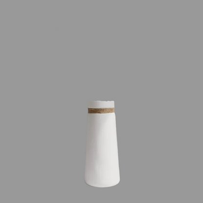 Modern White Ceramic Vase | Elegant Flower Vase for Home Decor