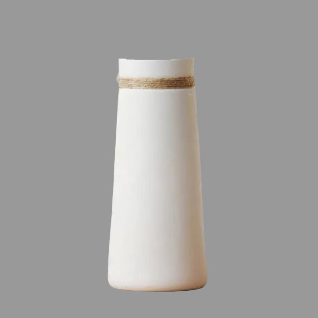 Modern White Ceramic Vase | Elegant Flower Vase for Home Decor