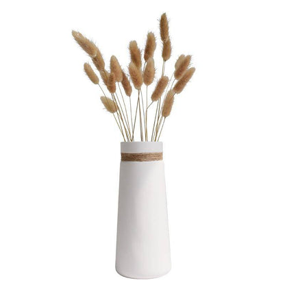 Modern White Ceramic Vase | Elegant Flower Vase for Home Decor