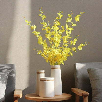 Modern White Ceramic Vase | Elegant Flower Vase for Home Decor