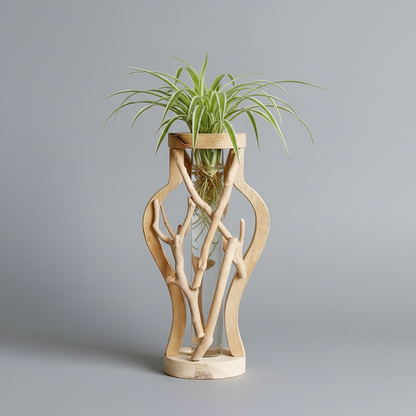 Natural Wooden Vase | Unique Flower Vase Decoration