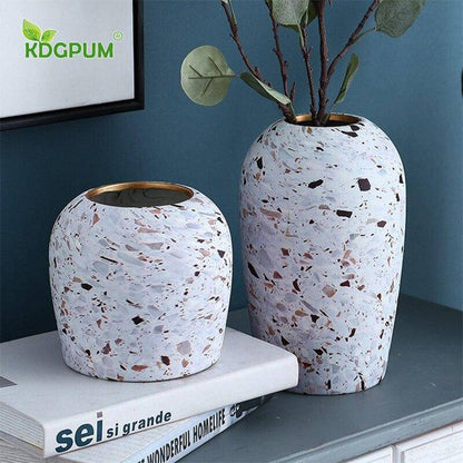 Terrazzo Style Ceramic Vase | Modern Flower Vase Decor