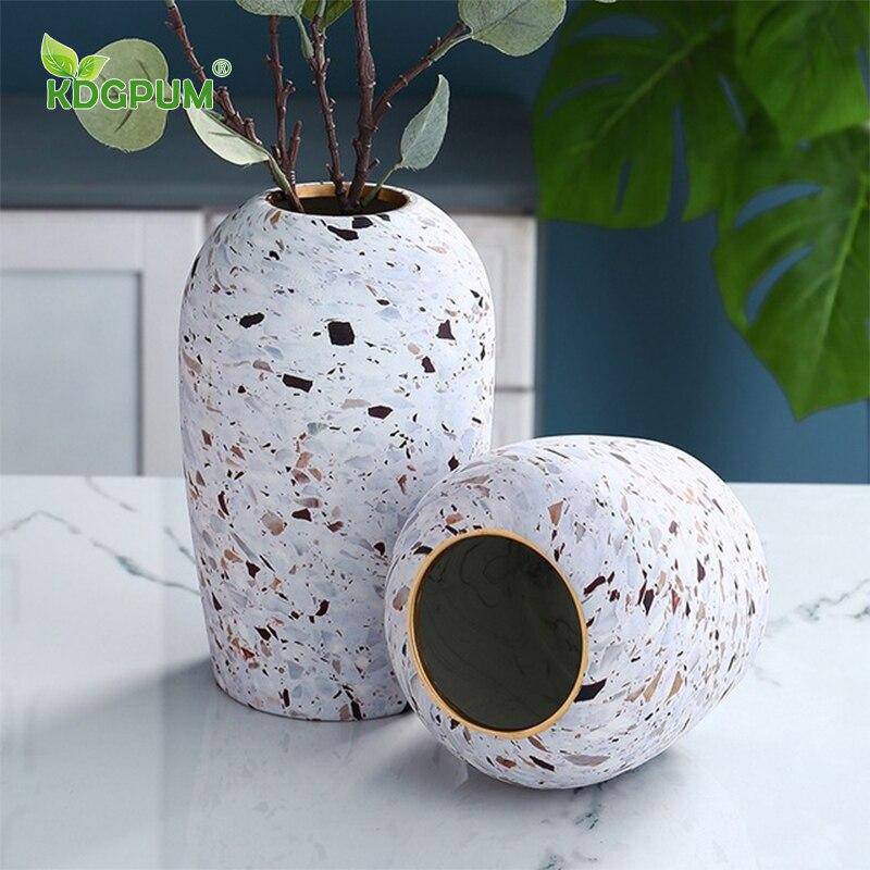 Terrazzo Style Ceramic Vase | Modern Flower Vase Decor